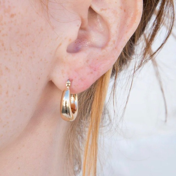 NWT Brandy💖Melville THICK HOOP EARRINGS - Picture 3 of 4